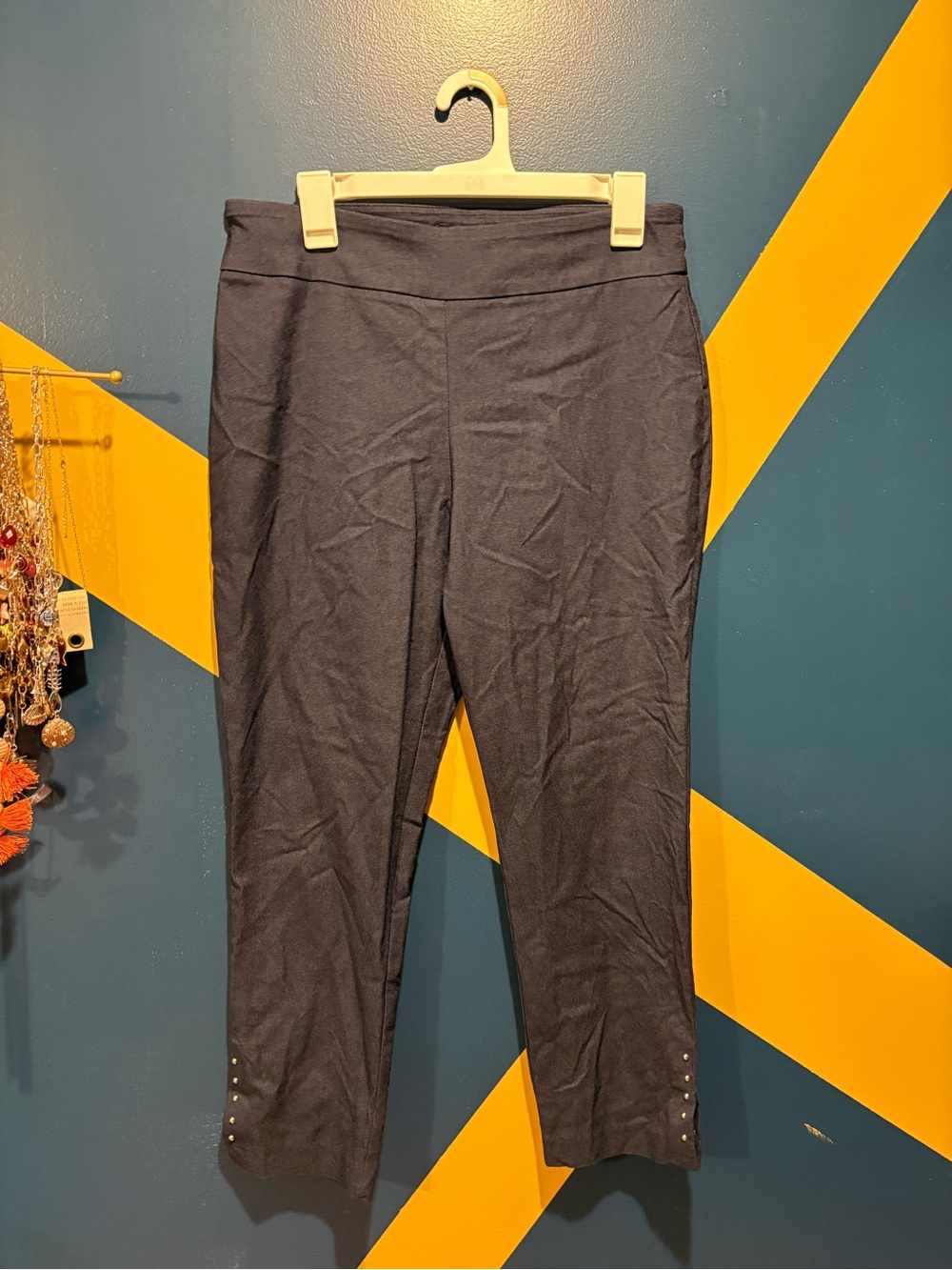 Roz & Ali Navy Straight Leg Ponte Pants EUC